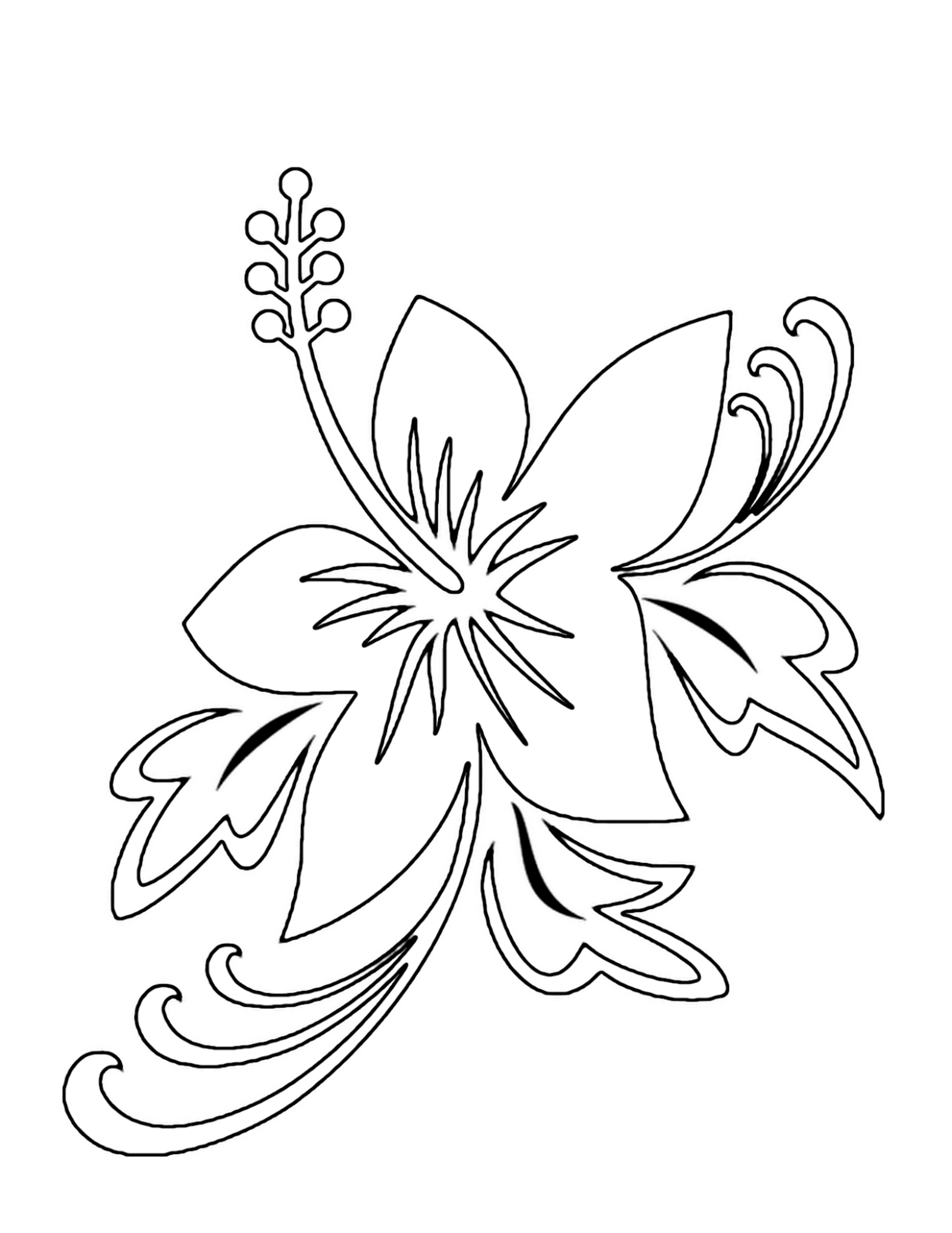 Simple Flower Coloring Pages Free Printable 154