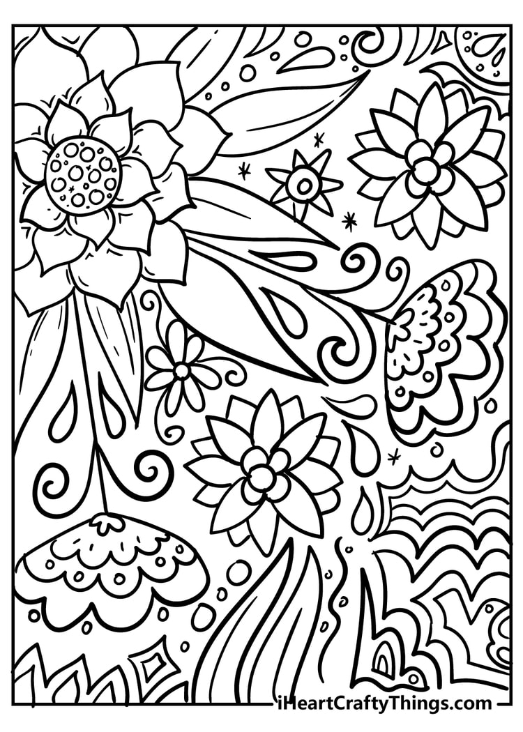 Simple Flower Coloring Pages Free Printable 159