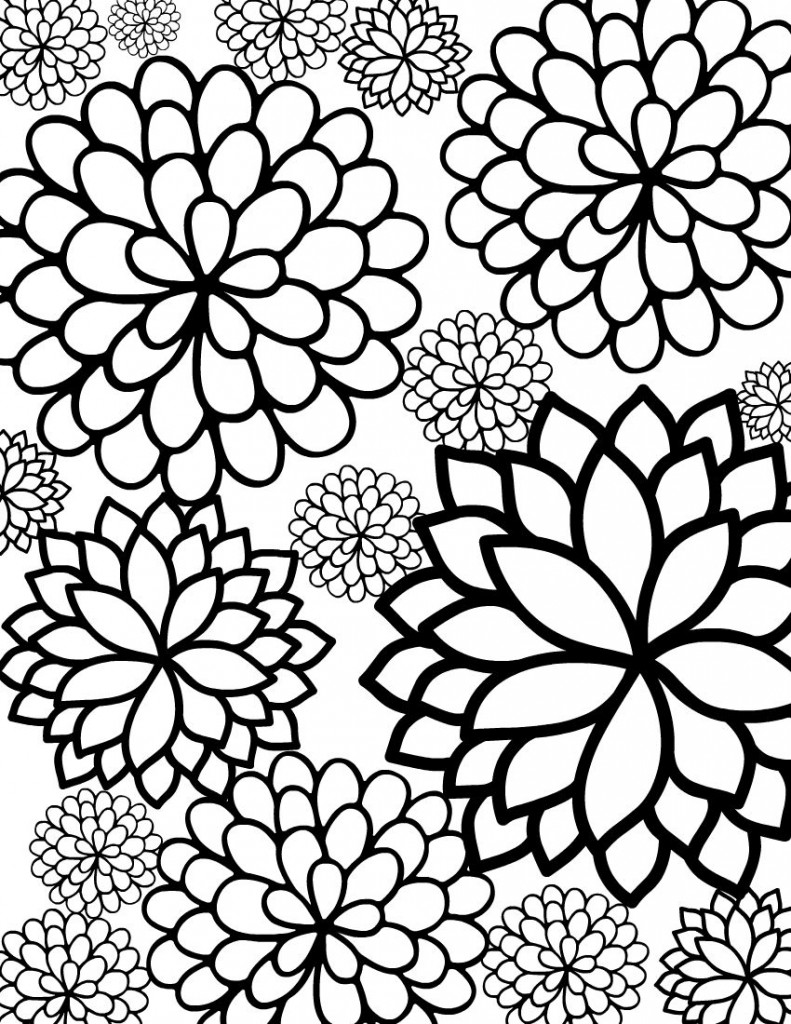 Simple Flower Coloring Pages Free Printable 162