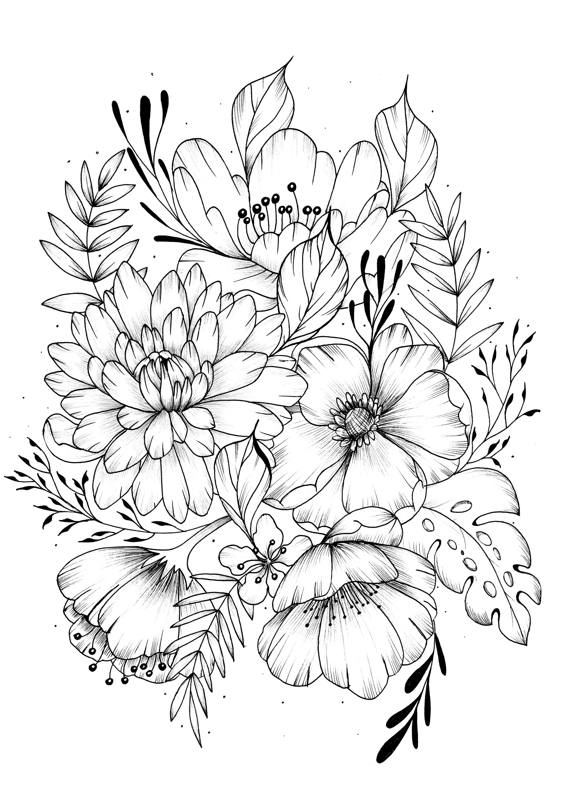 Simple Flower Coloring Pages Free Printable 163