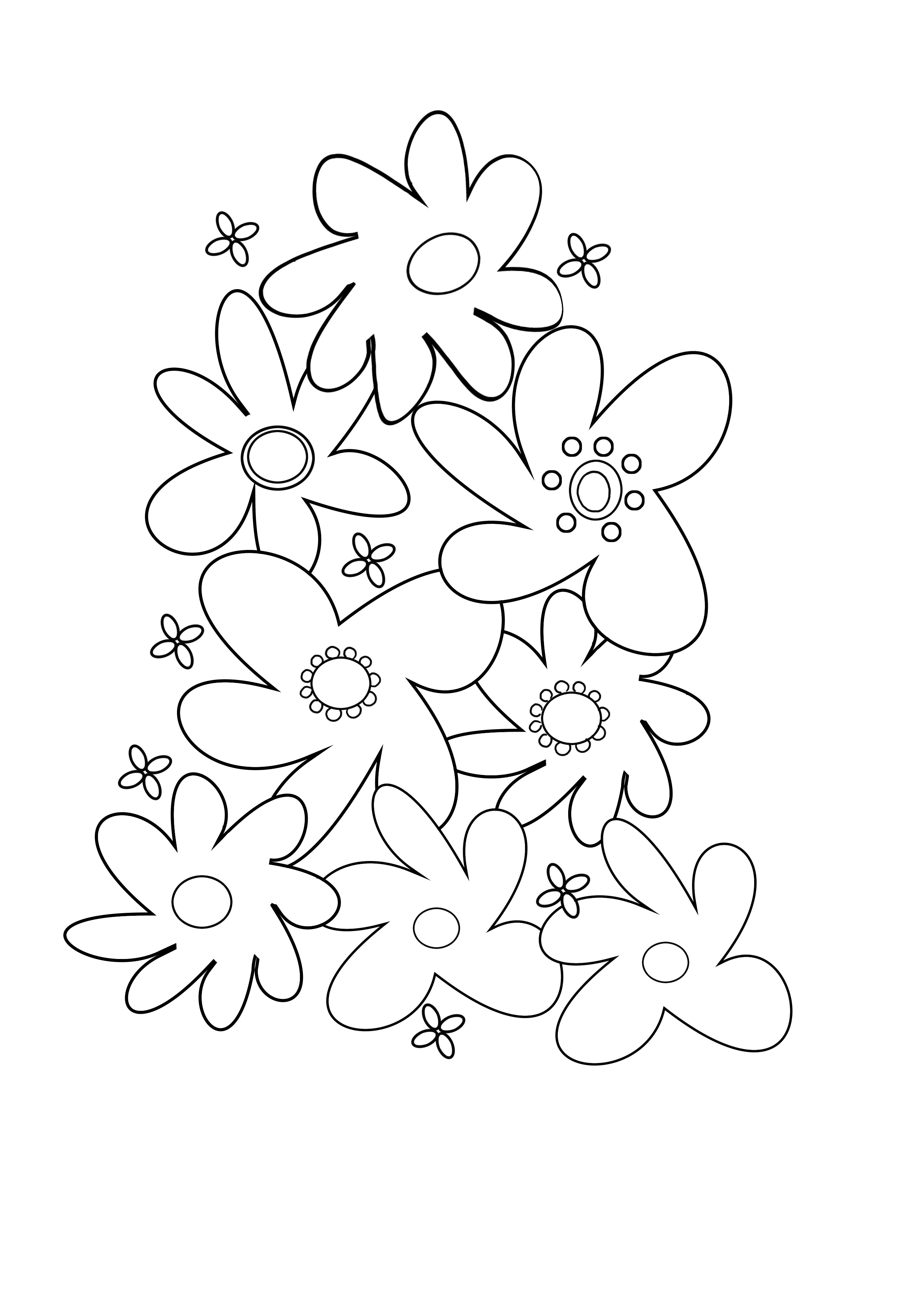 Simple Flower Coloring Pages Free Printable 164