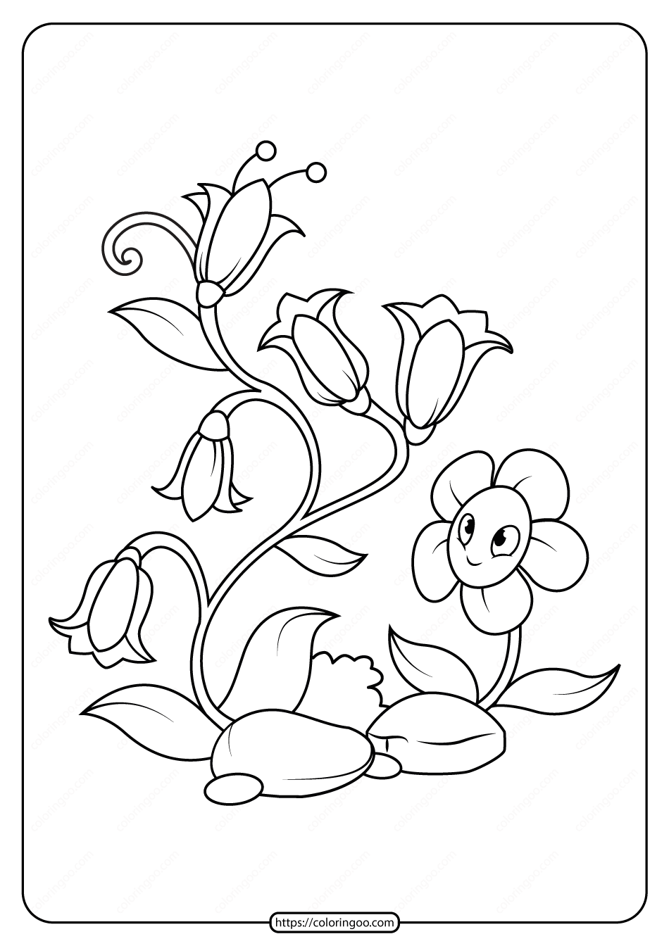 Simple Flower Coloring Pages Free Printable 17