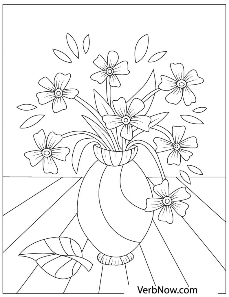 Simple Flower Coloring Pages Free Printable 18