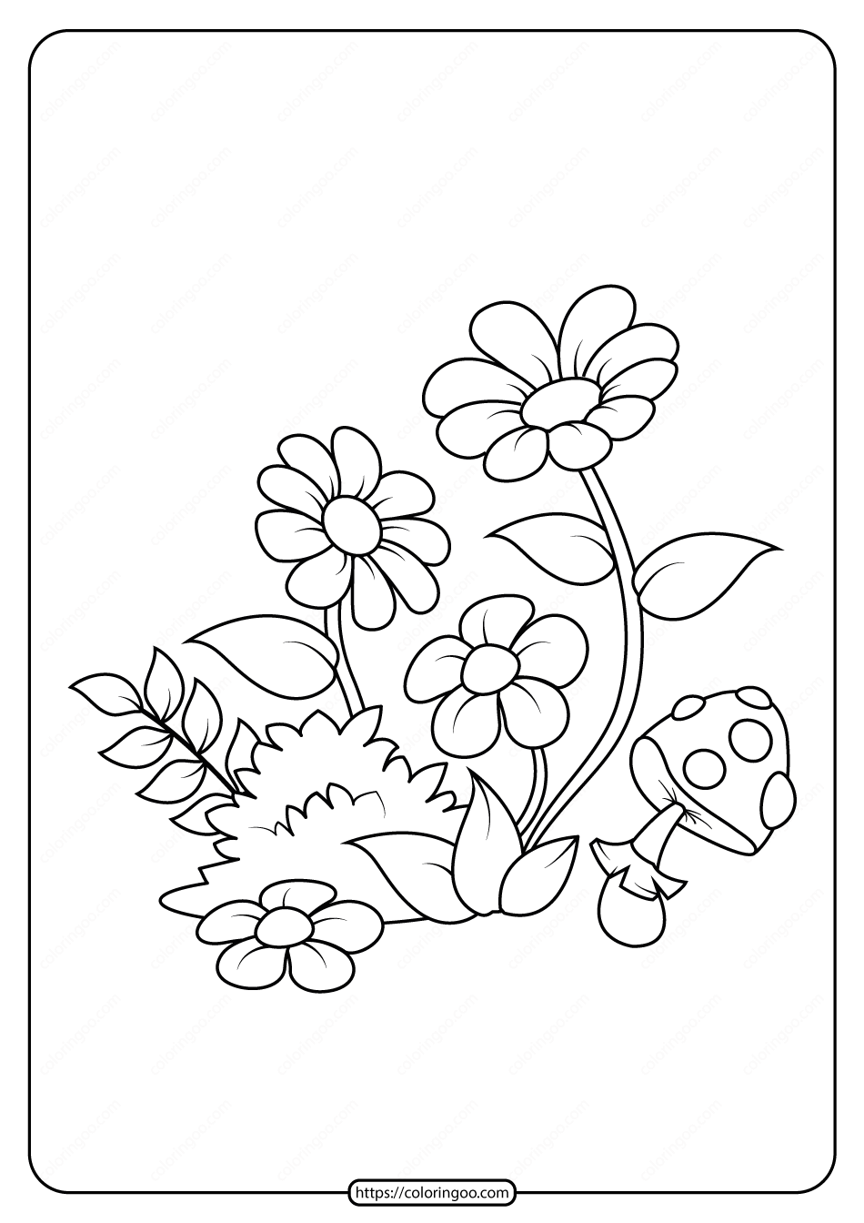 Simple Flower Coloring Pages Free Printable 19