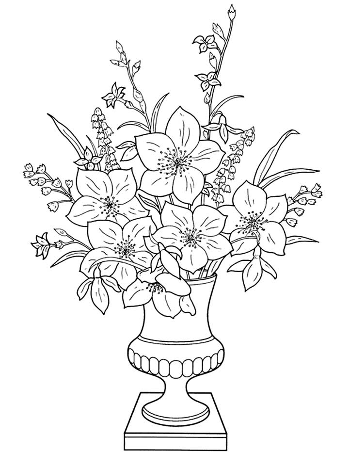 Simple Flower Coloring Pages Free Printable 20