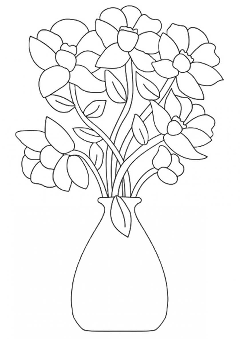 Simple Flower Coloring Pages Free Printable 3