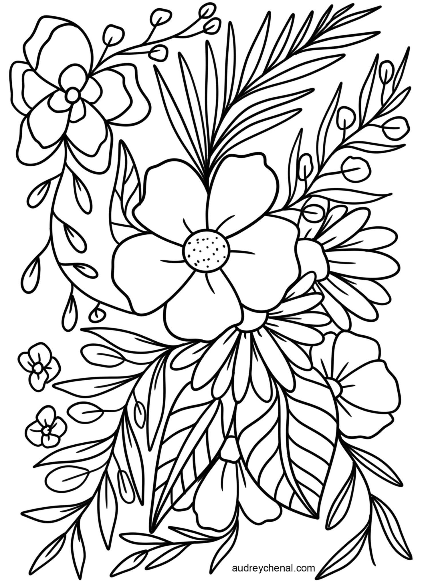 Simple Flower Coloring Pages Free Printable 32