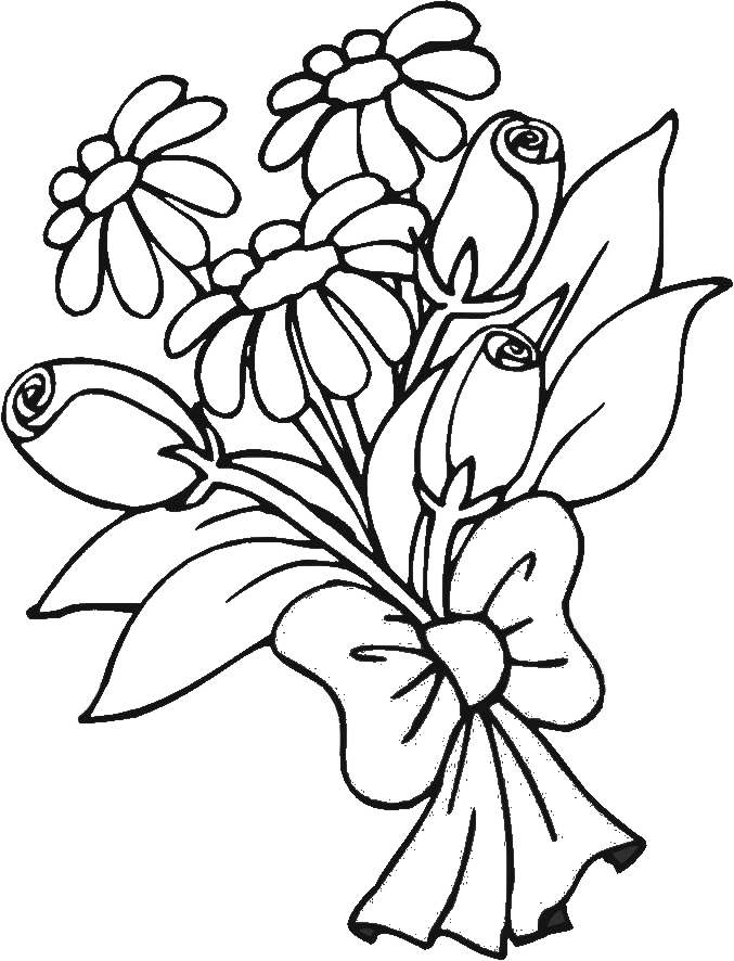 Simple Flower Coloring Pages Free Printable 37