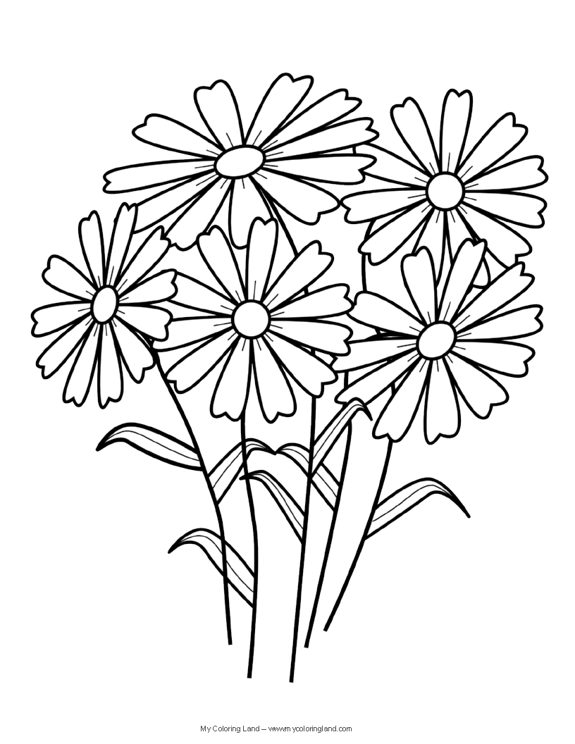 Simple Flower Coloring Pages Free Printable 39