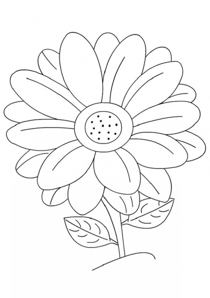 Simple Flower Coloring Pages Free Printable 4