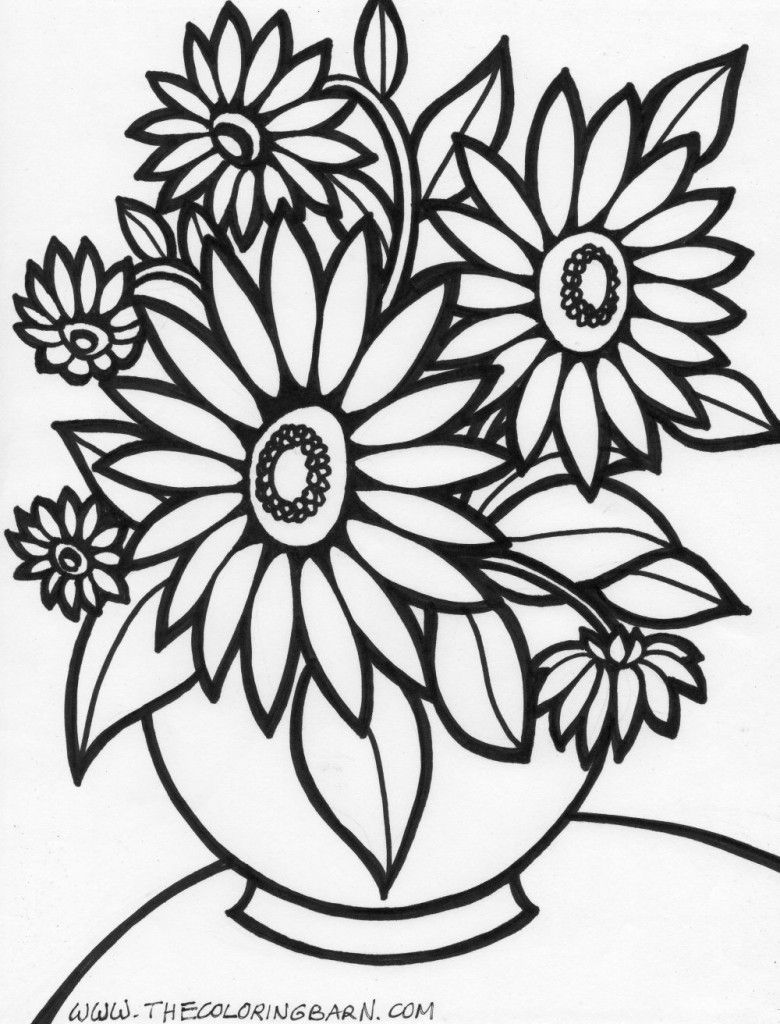 Simple Flower Coloring Pages Free Printable 41