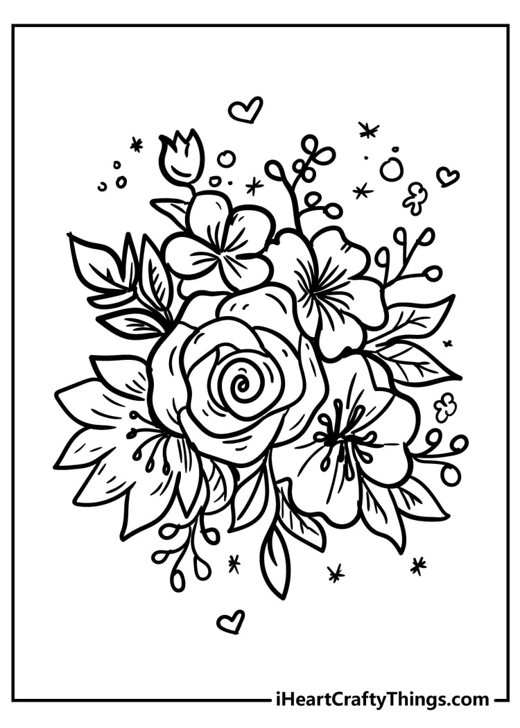 Simple Flower Coloring Pages Free Printable 43