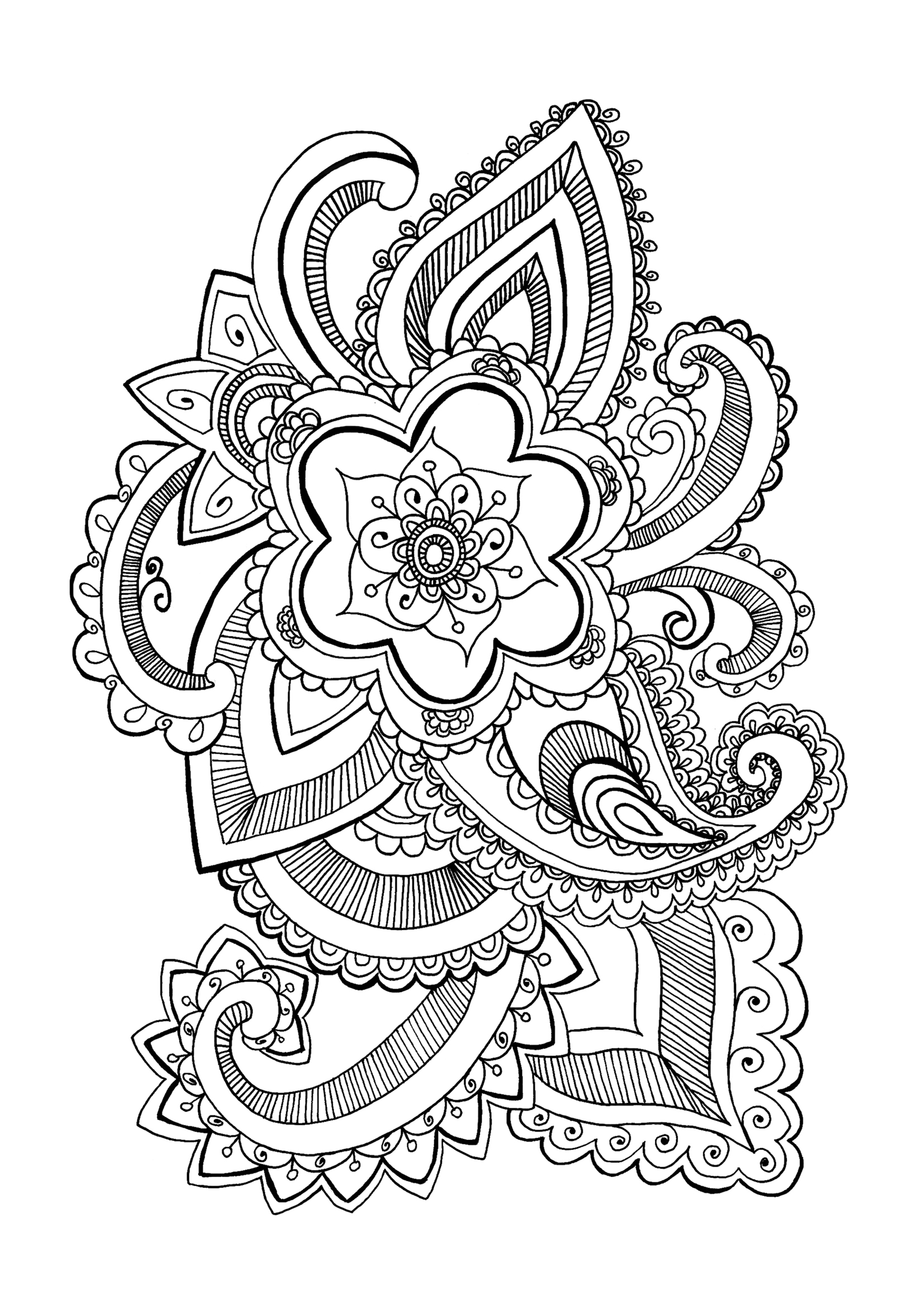 Simple Flower Coloring Pages Free Printable 44