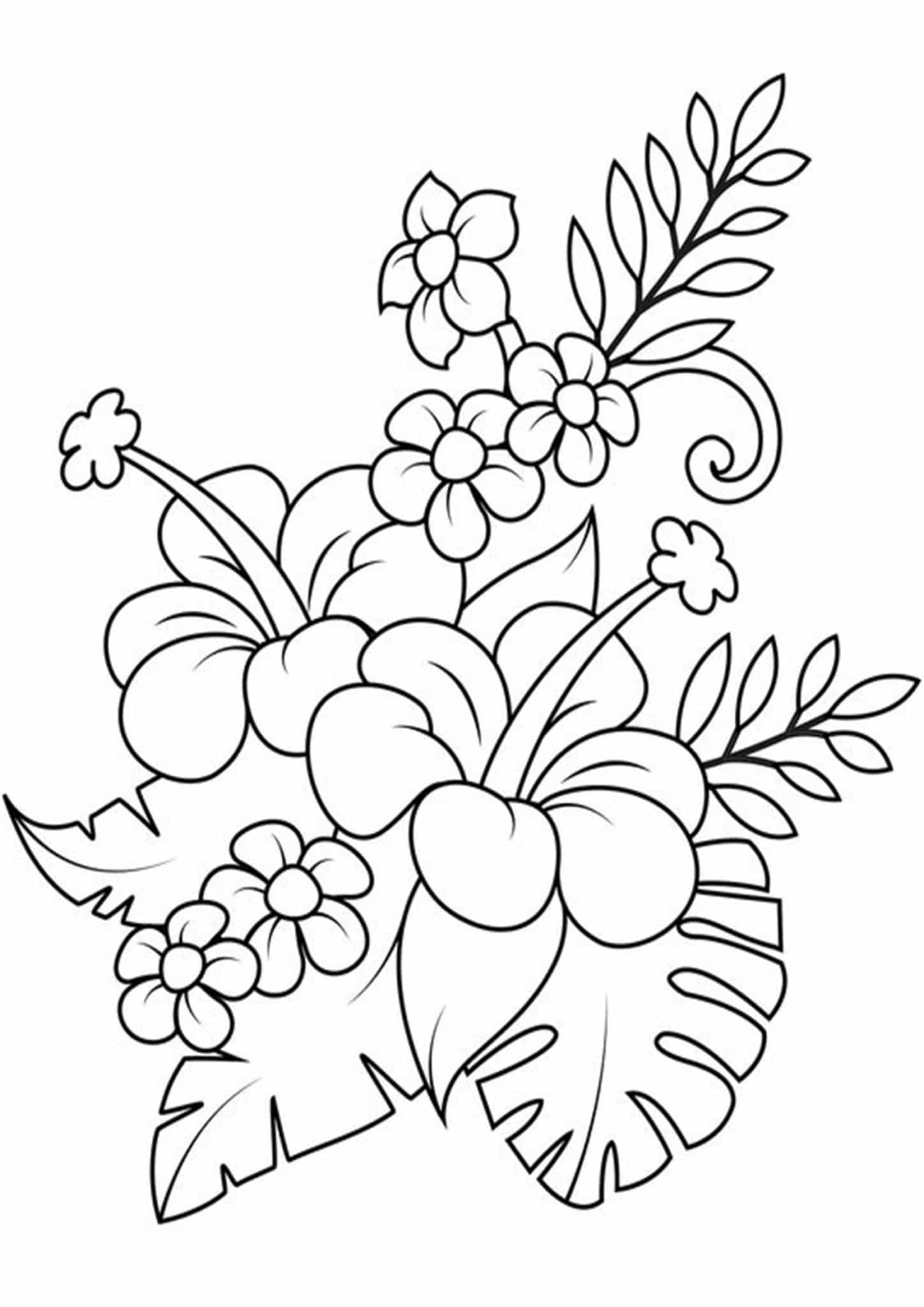 Simple Flower Coloring Pages Free Printable 59