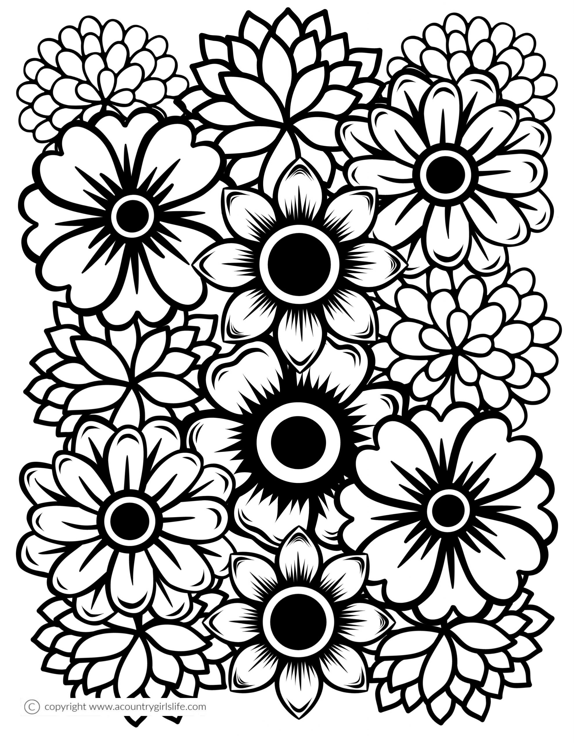 Simple Flower Coloring Pages Free Printable 62