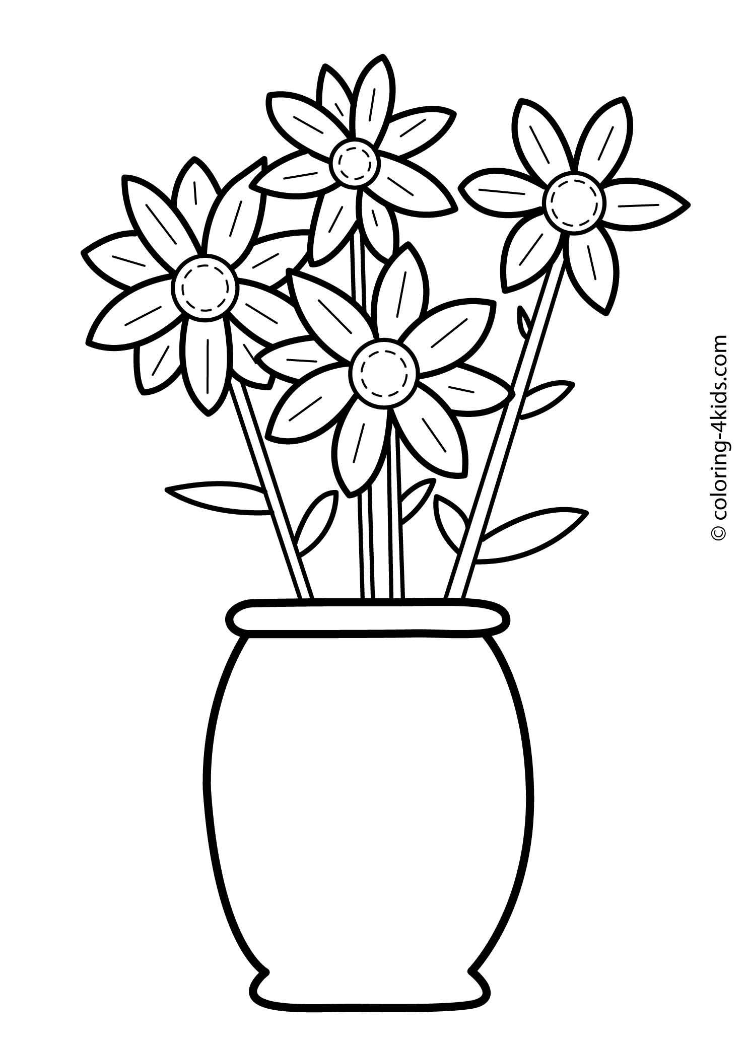 Simple Flower Coloring Pages Free Printable 66