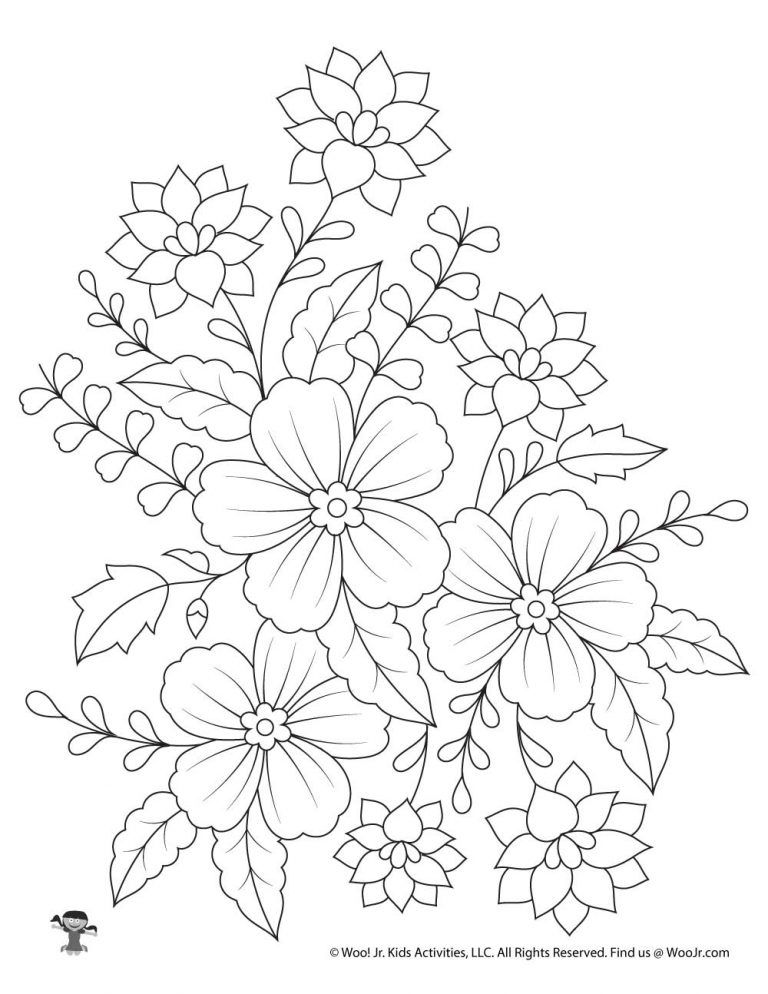 Simple Flower Coloring Pages Free Printable 67