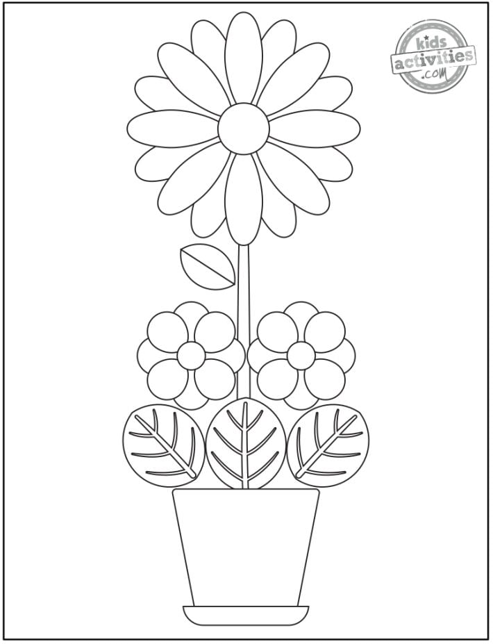 Simple Flower Coloring Pages Free Printable 68