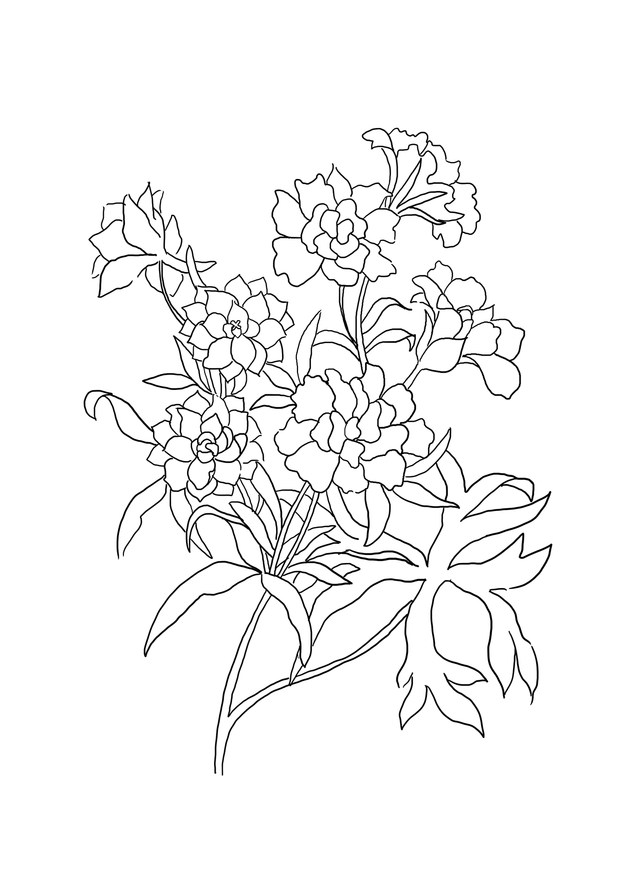 Simple Flower Coloring Pages Free Printable 71