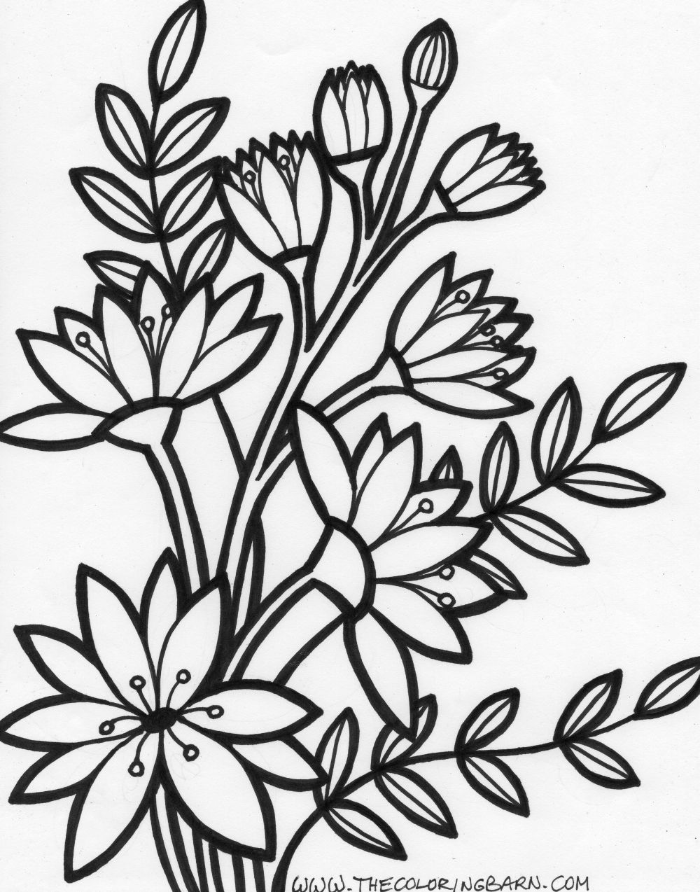 Simple Flower Coloring Pages Free Printable 75