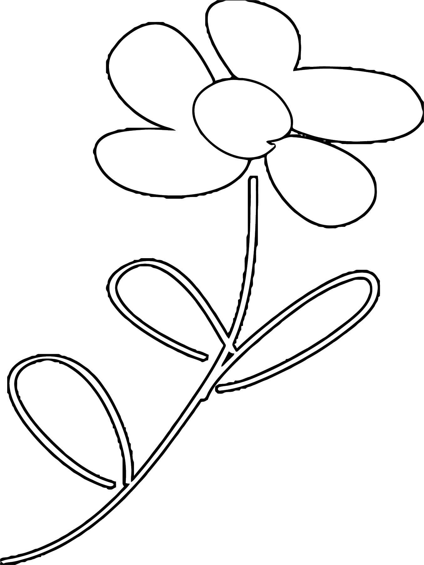 Simple Flower Coloring Pages Free Printable 80