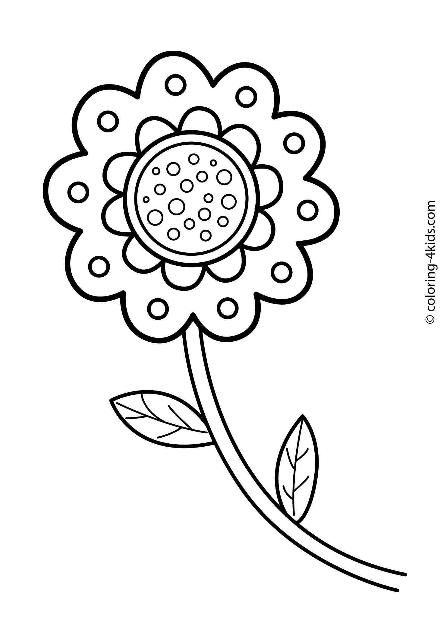 Simple Flower Coloring Pages Free Printable 86