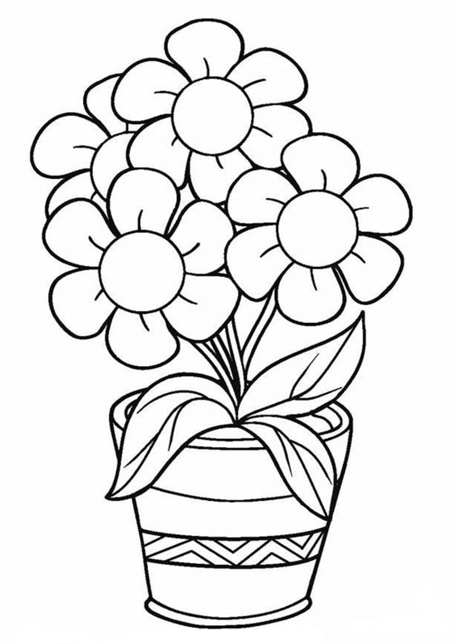 Simple Flower Coloring Pages Free Printable 88