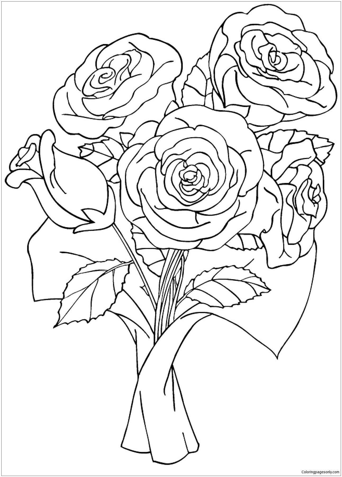 Simple Flower Coloring Pages Free Printable 90