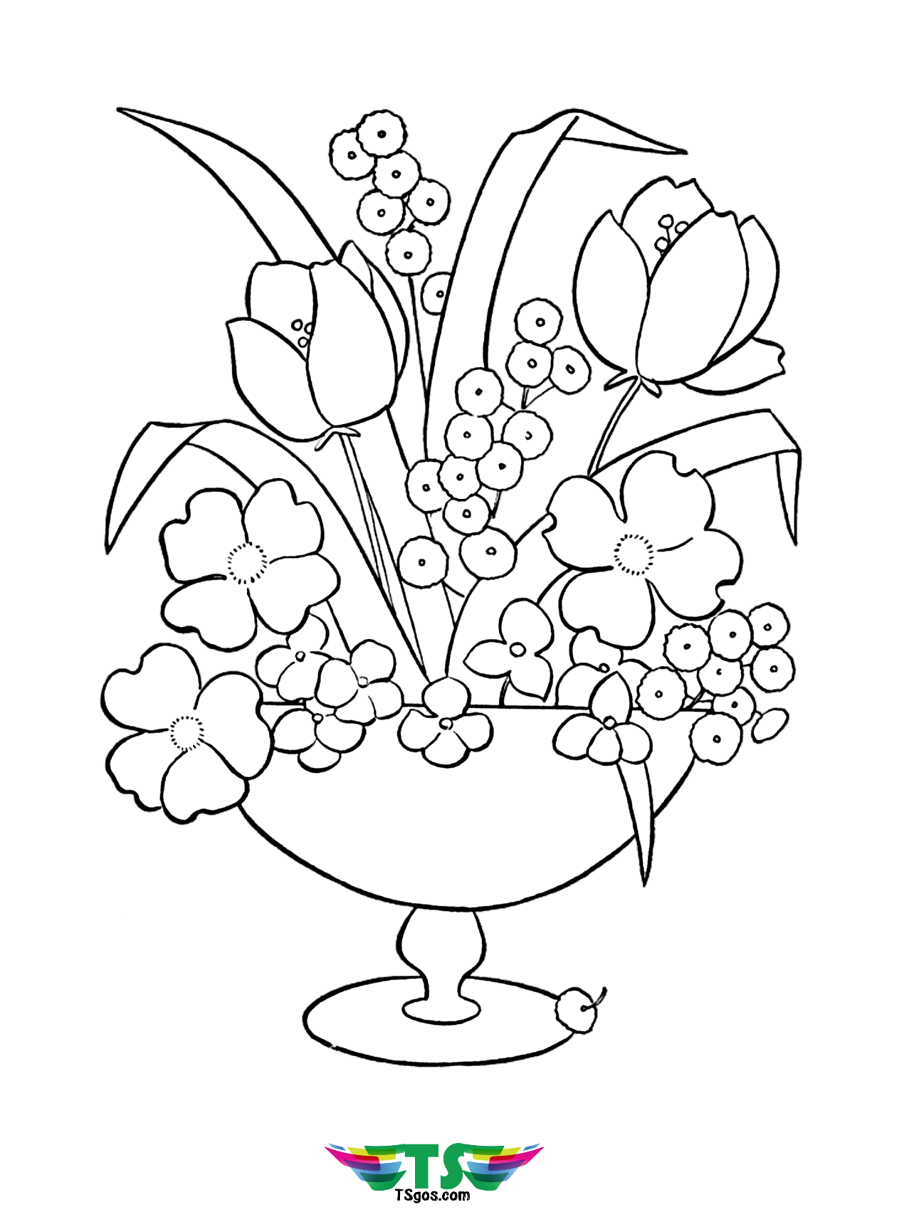 Simple Flower Coloring Pages Free Printable 95