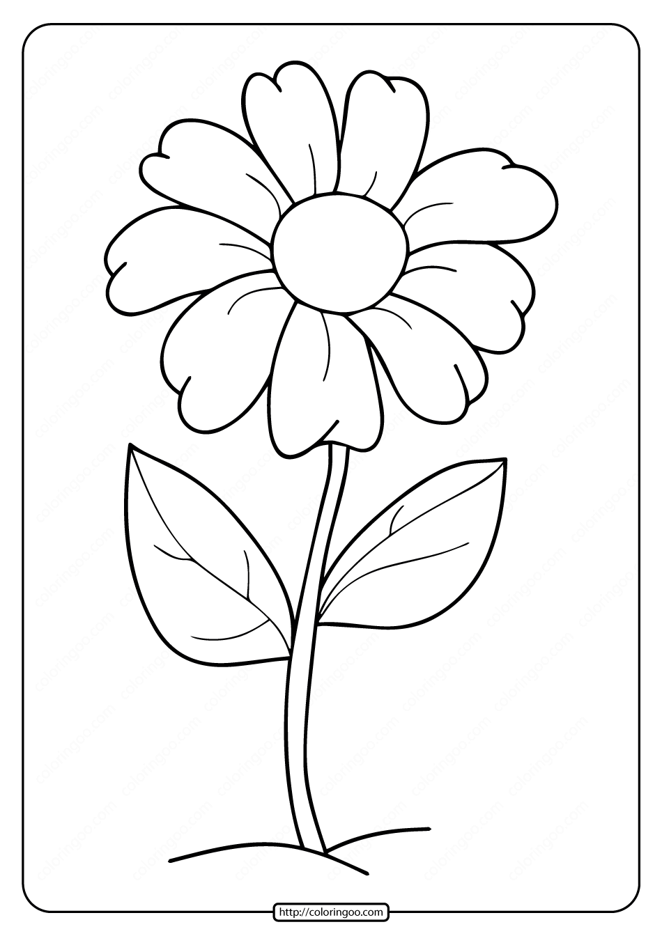 Simple Flower Coloring Pages Free Printable 96