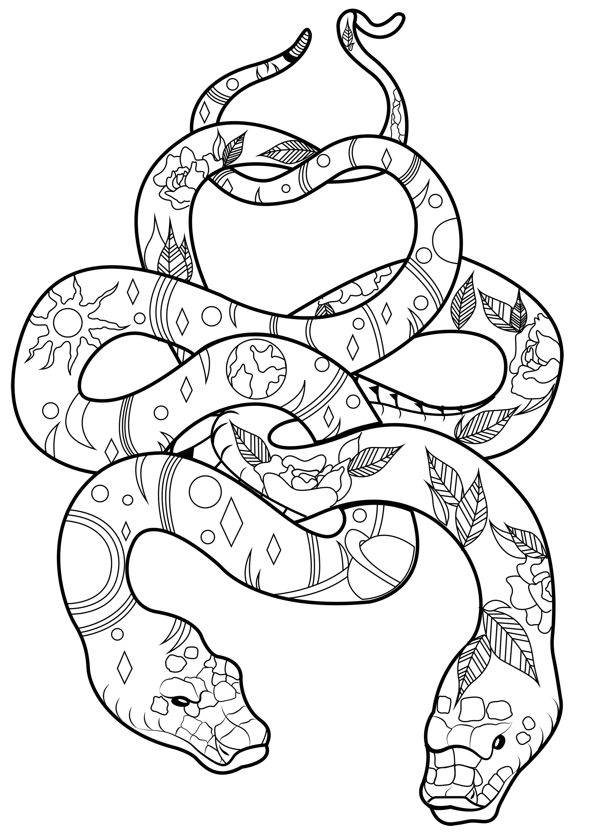 Snake Coloring Pages for Kids Free Printable 1