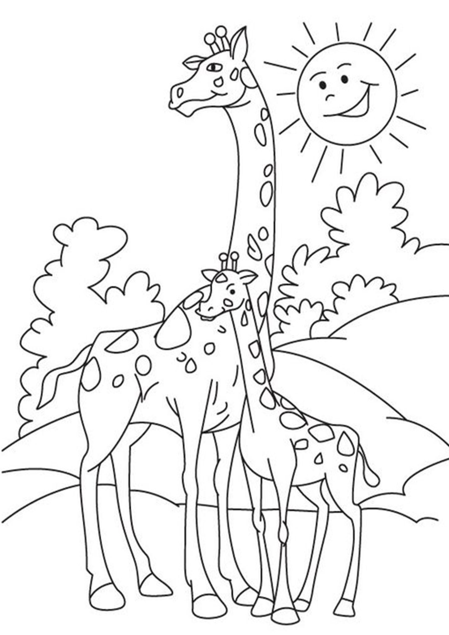 100+ Giraffe Coloring Pages 12