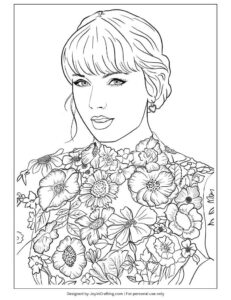 110+ Taylor Swift Coloring Pages: Pop Star Fun for Fans 109