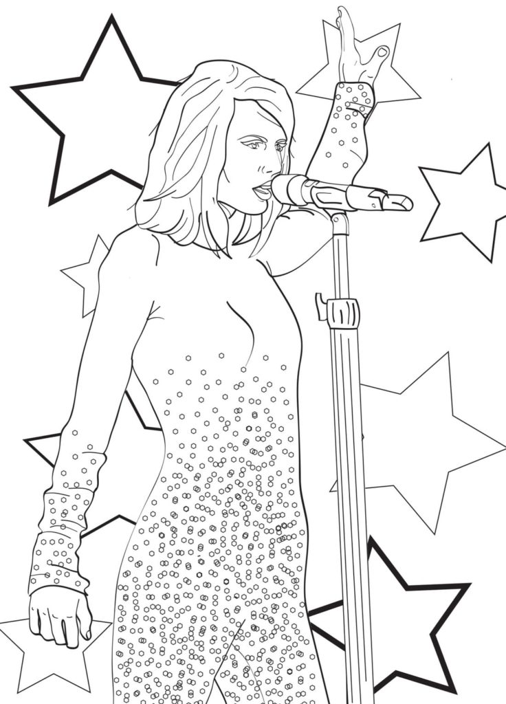 110+ Taylor Swift Coloring Pages: Pop Star Fun for Fans 35