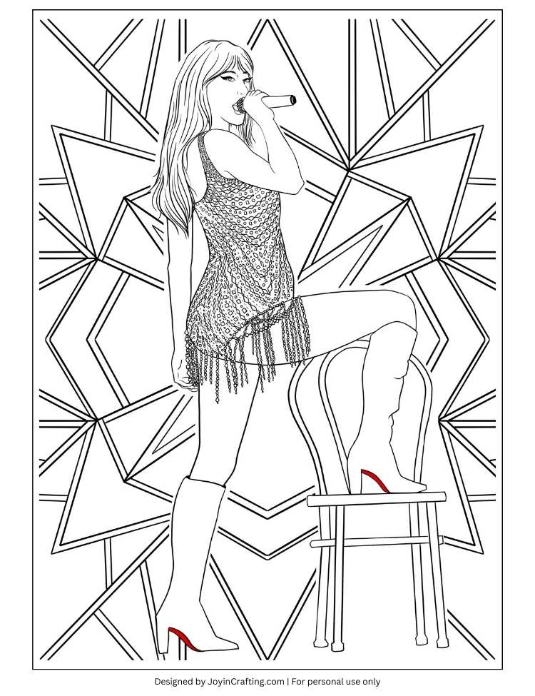 110+ Taylor Swift Coloring Pages: Pop Star Fun for Fans 36