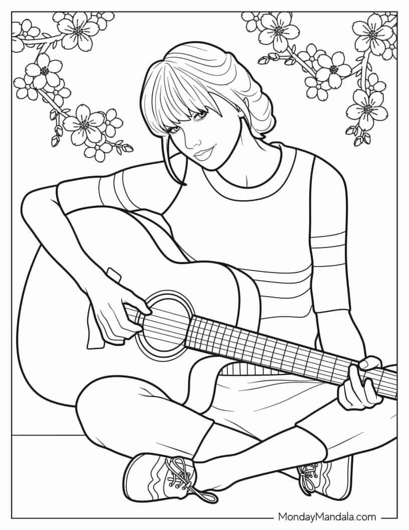 110+ Taylor Swift Coloring Pages: Pop Star Fun for Fans 92