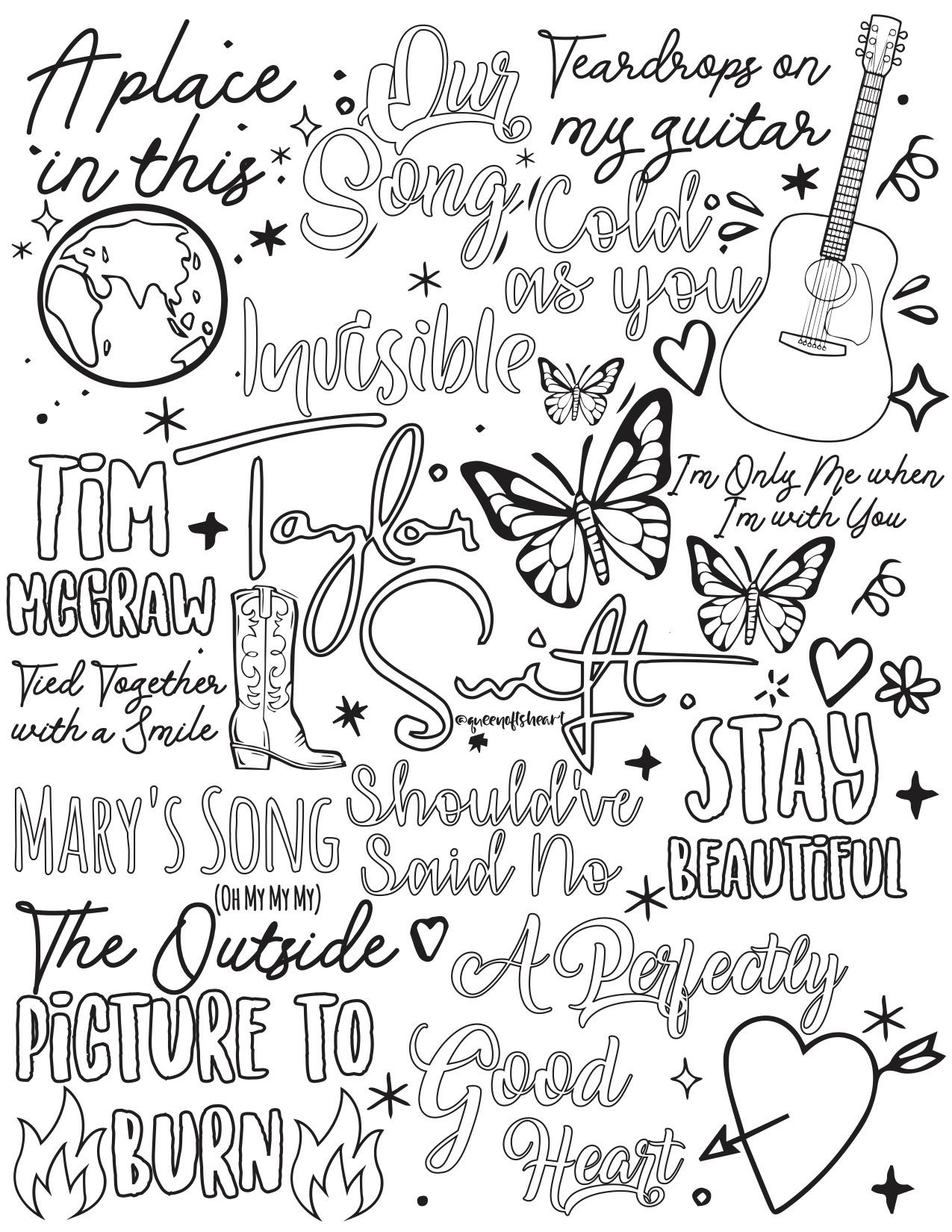 110+ Taylor Swift Coloring Pages: Pop Star Fun for Fans 93