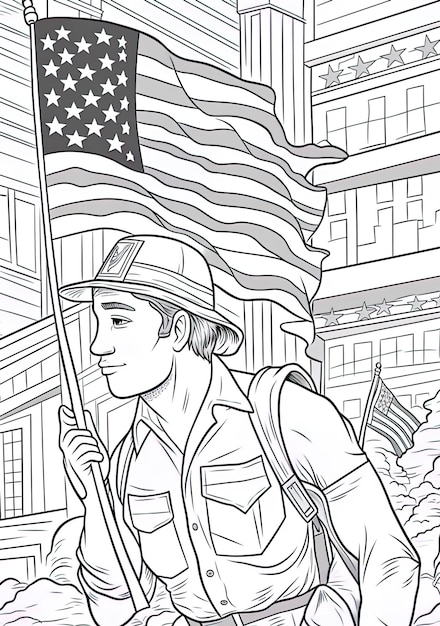 160 American Flag Coloring Pages: Stars, Stripes, and Colors 115