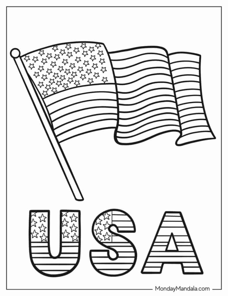 160 American Flag Coloring Pages: Stars, Stripes, and Colors 36