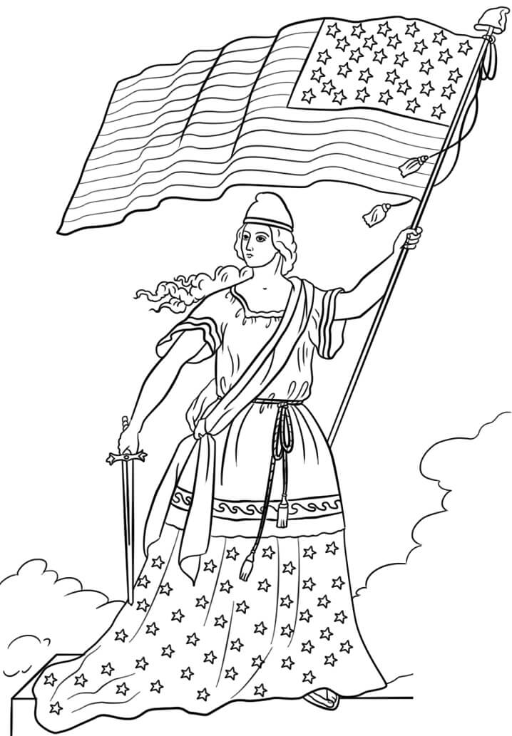 160 American Flag Coloring Pages: Stars, Stripes, and Colors 47