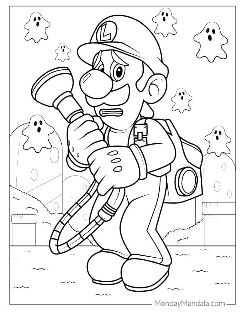 180+ Luigi Coloring Pages: Green-Hatted Adventures Await 63