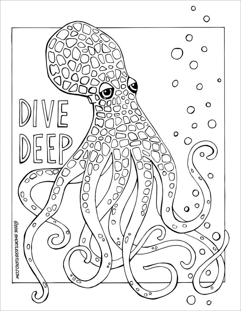 199+ Octopus Coloring Pages FREE Printable 145