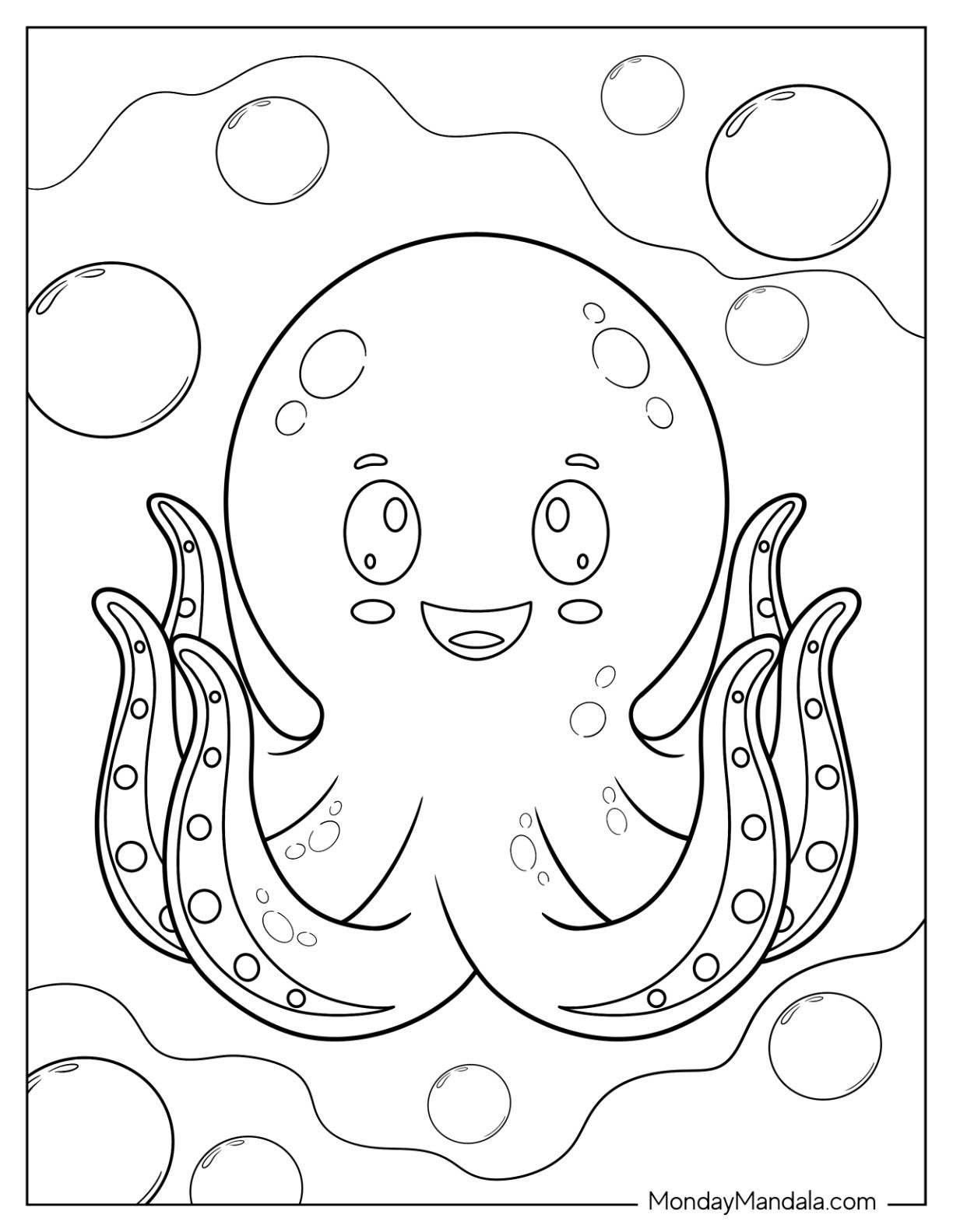 199+ Octopus Coloring Pages FREE Printable 155