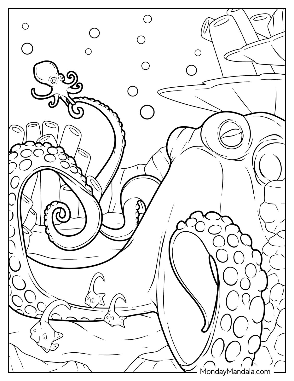 199+ Octopus Coloring Pages FREE Printable 169