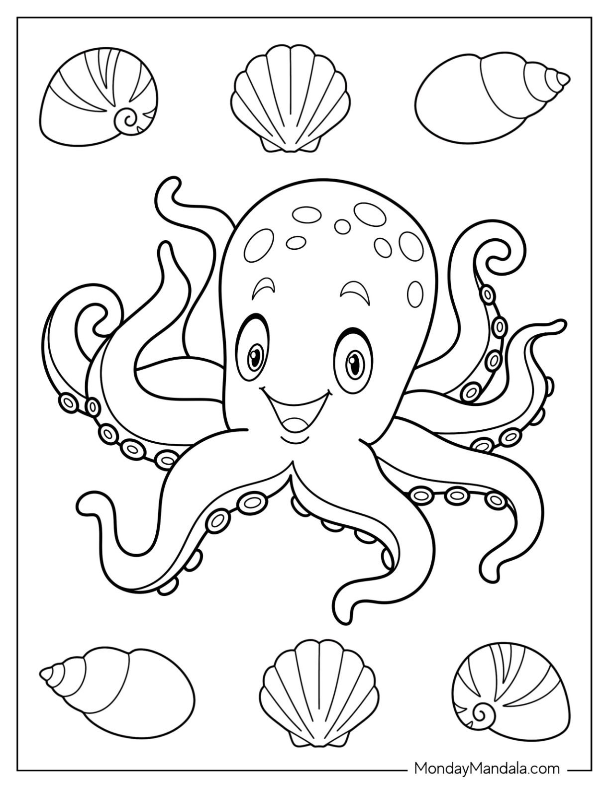 199+ Octopus Coloring Pages FREE Printable 175