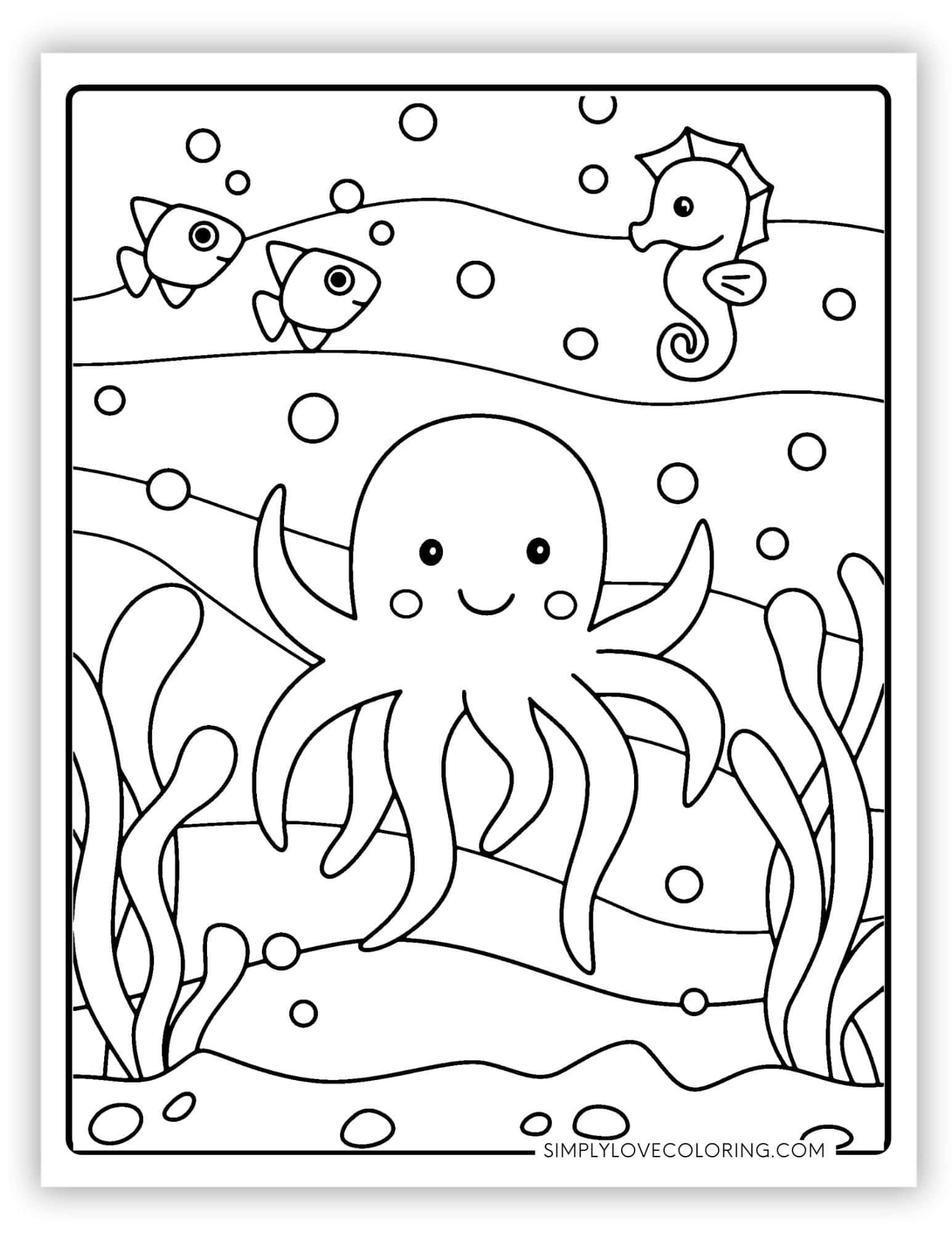 199+ Octopus Coloring Pages FREE Printable 180