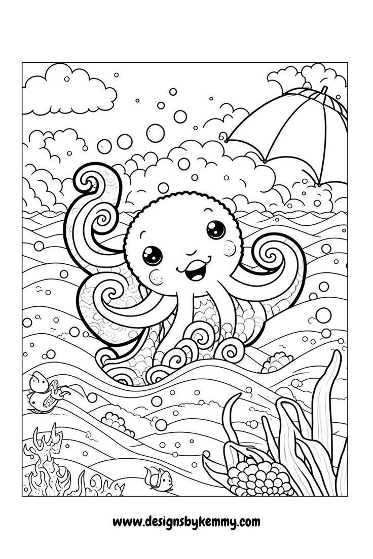 199+ Octopus Coloring Pages FREE Printable 183