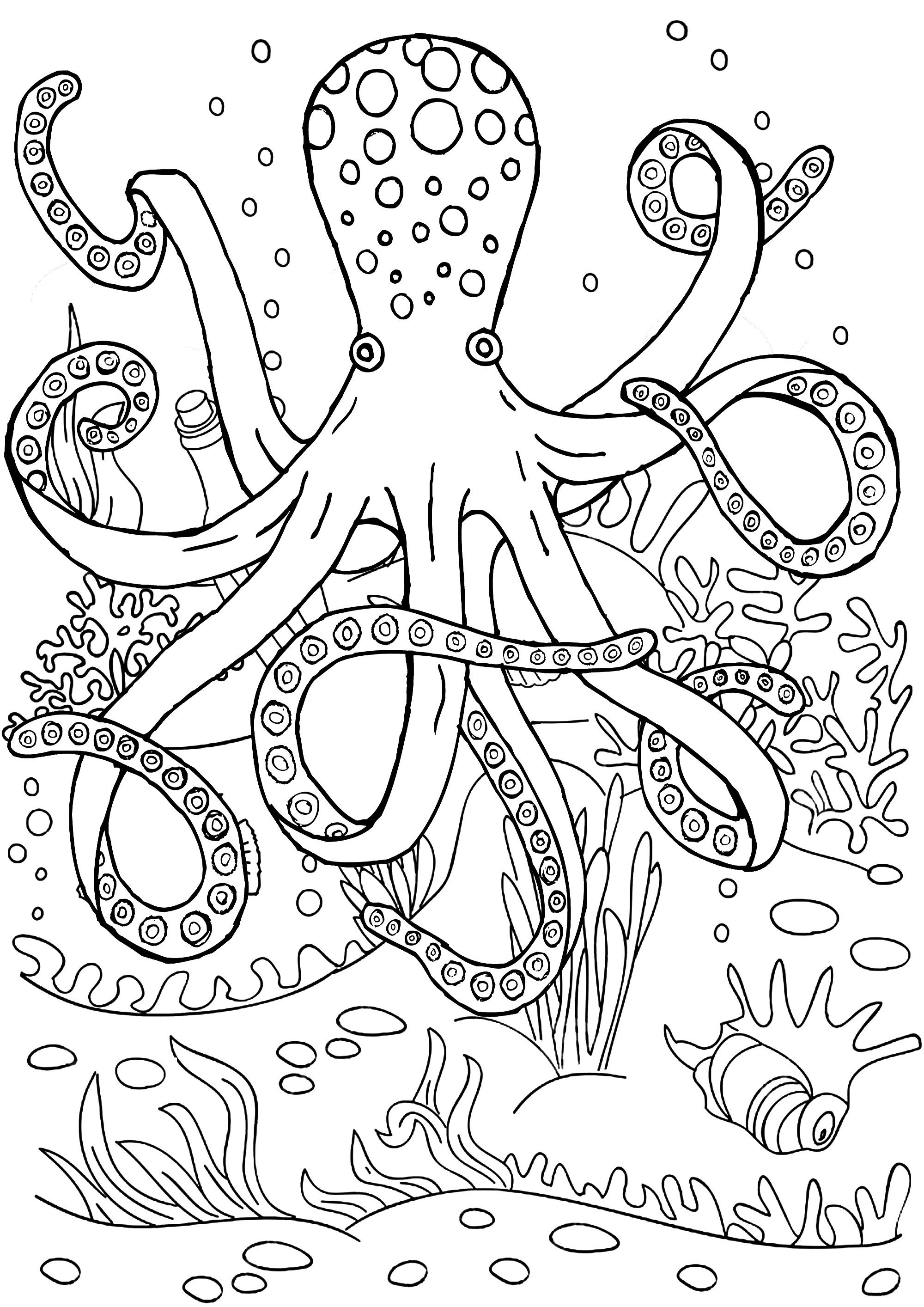 199+ Octopus Coloring Pages FREE Printable 35