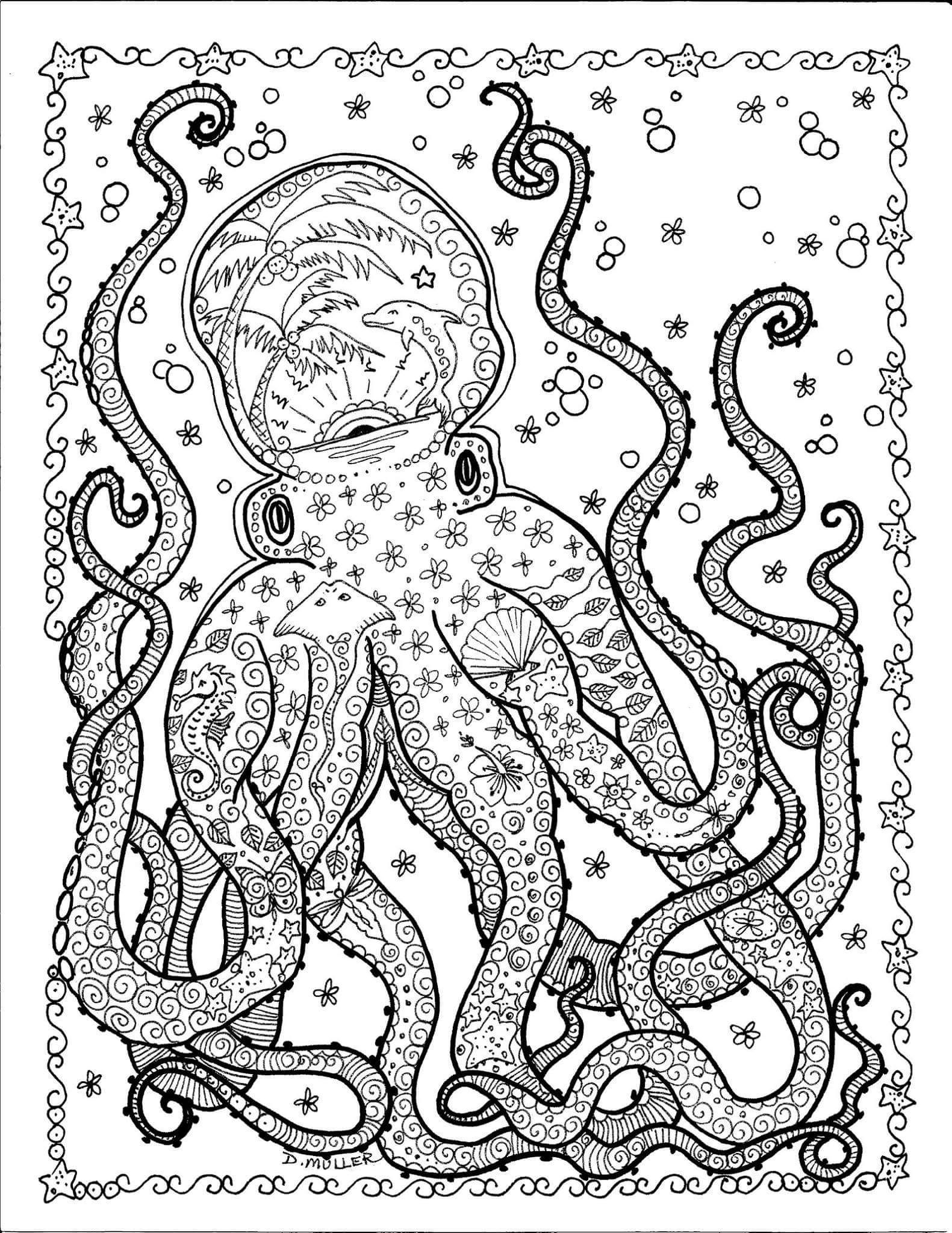 199+ Octopus Coloring Pages FREE Printable 37