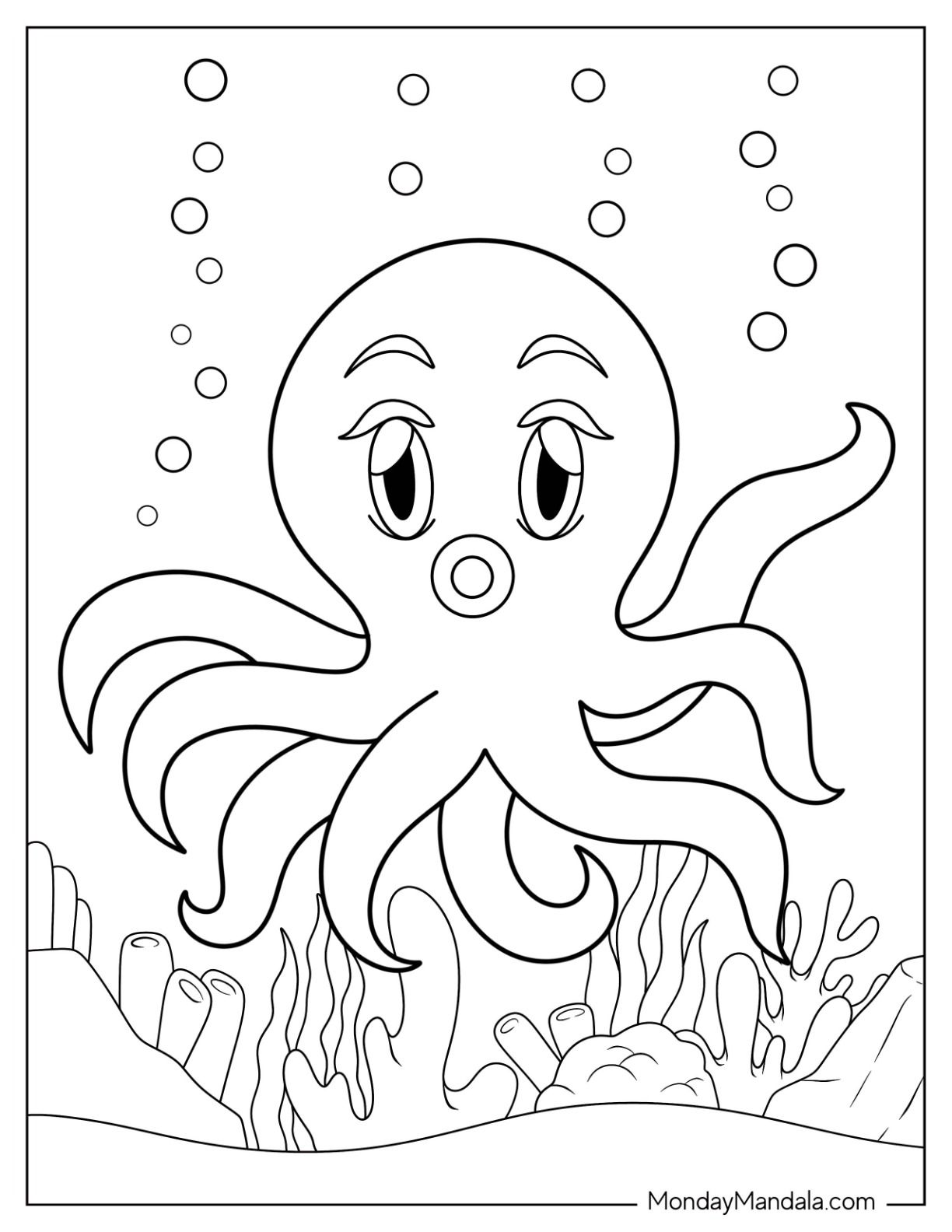 199+ Octopus Coloring Pages FREE Printable 45